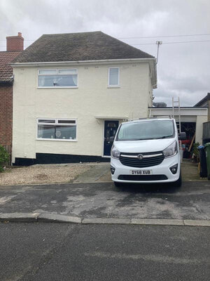 Weatherproof external wall coating on North East cottage